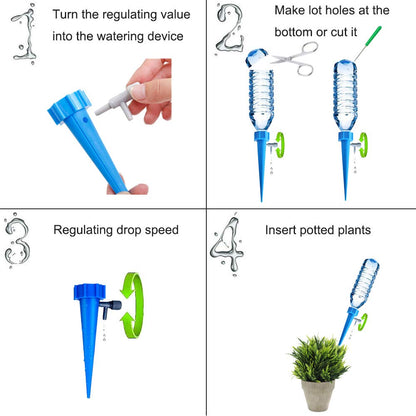 ARTEM 12 Packs Plant Waterer Self Watering Devices with Slow Release Adjustable Switch Vacation Automatic Irrigation Watering System for Indoor & Outdoor Home Office Plants