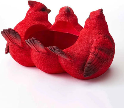 Odulut Cardinal Bird Succulent Flower Pot,Resin Red Birds Plant Pot,Three Little Birds Decorative Planter for Indoor/Outdoor Tabletop Home Garden Plant Decor