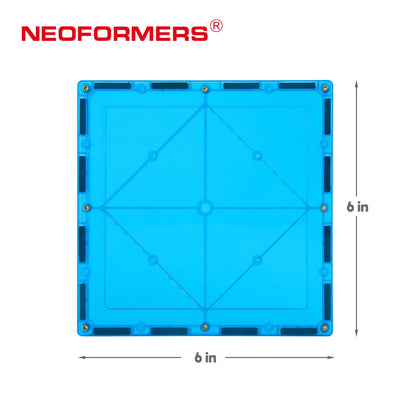 NEOFORMERS Large Magnetic Tiles Set -12PCS Square Magnetic Tiles Expansion Pack, STEM Educational Construction Stacking Blocks, Compatible with Major Brands