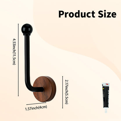 Earssa 2 Pack Adhesive Curtain Holdbacks no Drill Wood Curtain Tiebacks Wall Mounted Curtain Pull Backs Curtain Tie Backs for Drapes (Black)