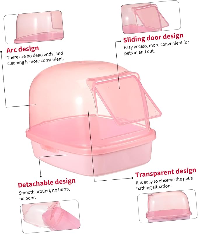 COLLBATH Chinchilla Sand Bath Large Chinchilla Dust Bath for Hamsters Plastic Sand Bathroom