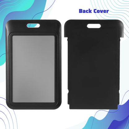 Afcabakila 60 Pack Sliding ID Badge Holder Vertical, Clear ID Badge Holder with Window, Plastic Card Protector Pouch for Office School IDs Credit Cards Proximity Key Cards Driver’s Licenses and Passes