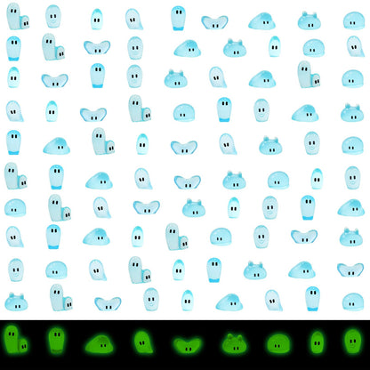 WOZADU 90 PCS Luminous Mini Resin Water Elves Figurines for Dollhouse Decoration Tiny Ghost Resin Miniature Things for Fairy Garden Micro Landscaping Decoration Cake Toppers Decor