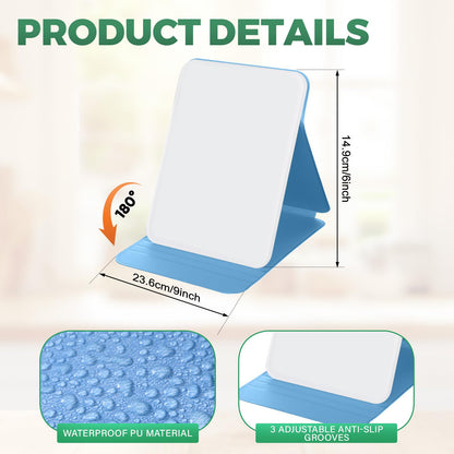 Dunzoom 10 Pcs Small Desktop Glass Whiteboard with Reversable Stand Clear Glass Mini Dry Erase Whiteboard Desktop Easel with 10 Markers for Home Office School, 8 x 6 Inch