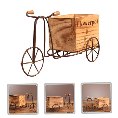 ORFOFE 1set Iron Tricycle Plant Stand for Indoor and Outdoor Use Rustic Style Bike Flower Pot Holder Planter for Home and Garden Decoration