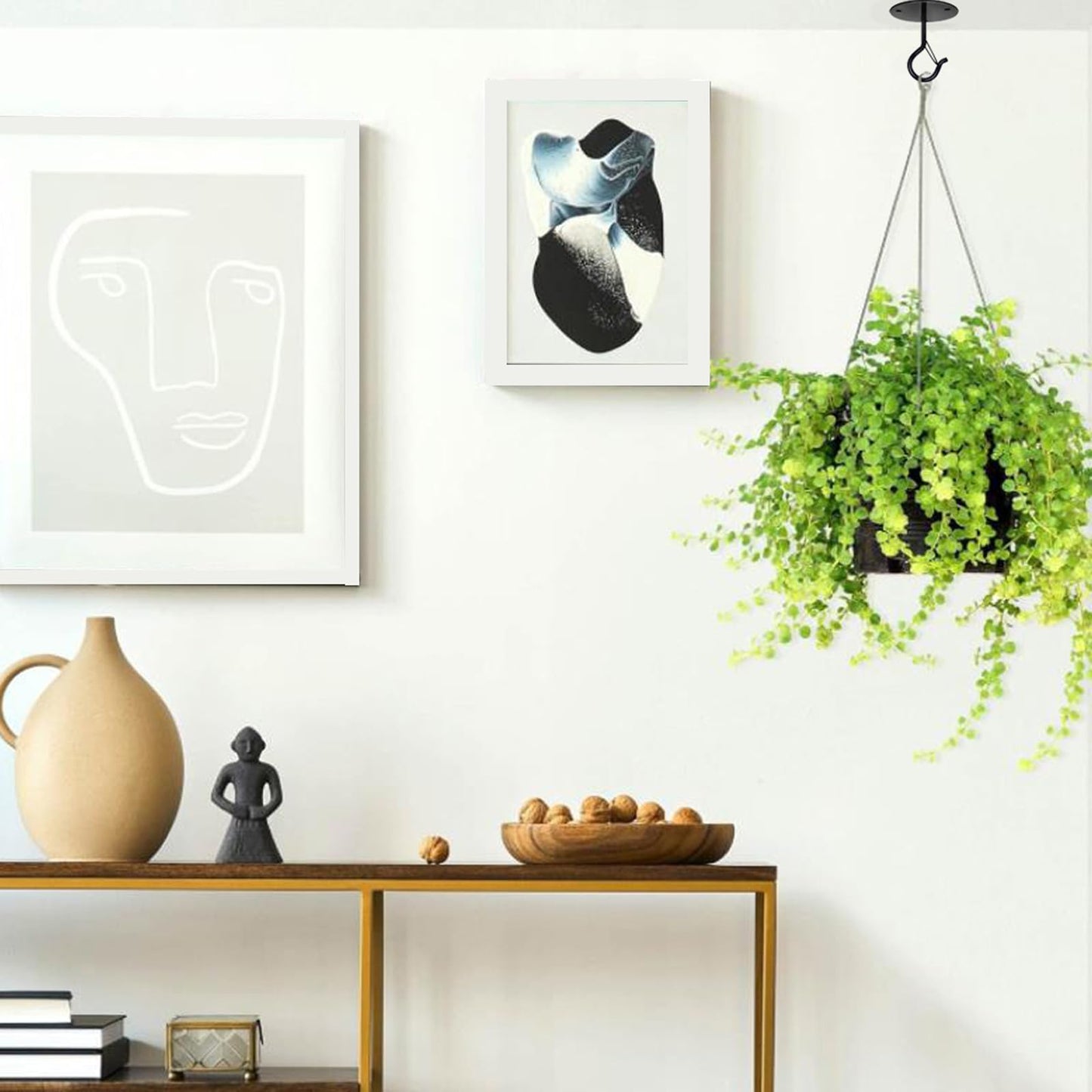 Taeekiy 4 Pcs Black Ceiling Hooks for Hanging Plants Holder with Safety Buckle,Ceiling Decor Hook Heavy Duty,Metal Plant Hanger Indoor&Outdoor.Hooks for Hanging Plants,Wind Chime,Bird Feeders (Black)
