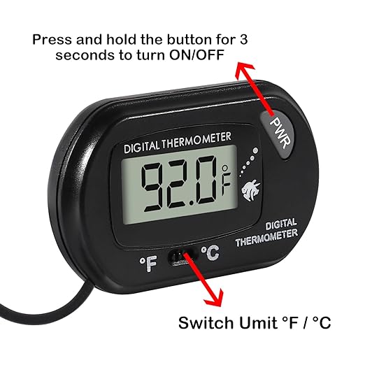 10Pcs Aquarium Thermometer Fish Tank Thermometer Reptile Terrarium Water Test Digital with LCD Display Fahrenheit/Celsius(℉/℃)