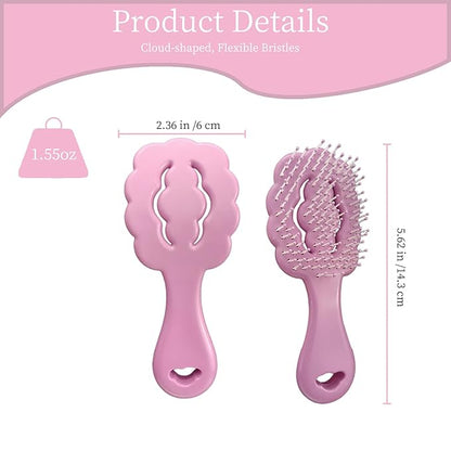 Cloud-Shaped Soft Bristle Small Dog Brush - Hollow Back Design for Easy Grooming - Ideal for Yorkie, Shih Tzu, Maltese Maltipoo Pomeranian- Puppy Essentials , Pet Hair Removal Essentials (Purple)