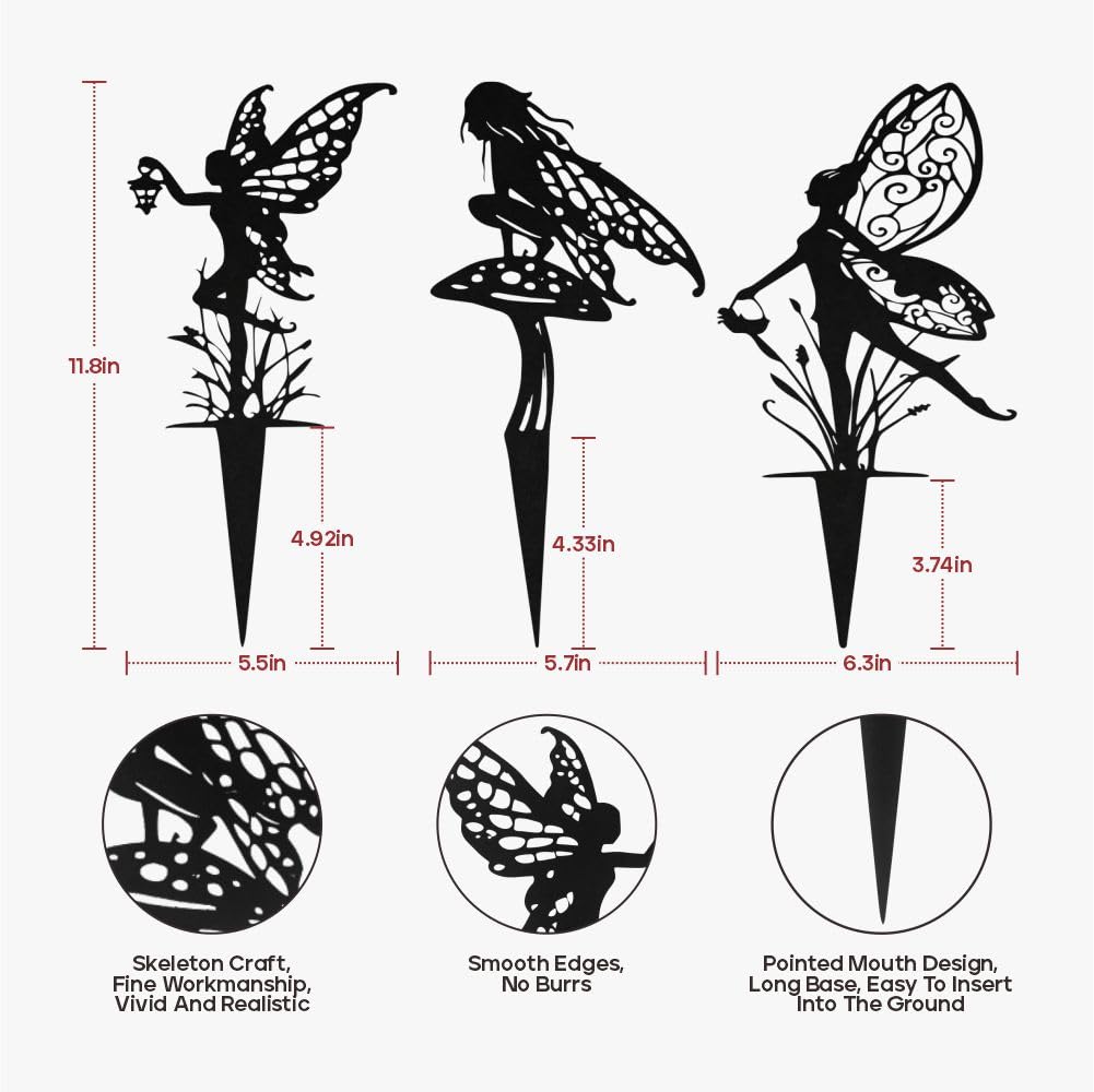 Decorative Garden Stakes, Fairy Garden Statues for Home and Garden (12)