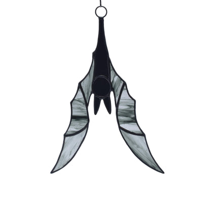 Velasyart Bat Stained Glass Window Hangings,Suncathers, Larger Halloween Bat Ornaments Spooky Home Decoration
