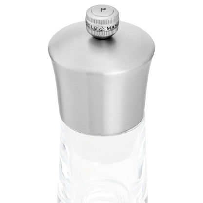Cole & Mason Bromley Pepper Mill, 6" - Pepper Grinder with Ultra-Sharp Grinding Mechanism - Flavor-Enhancing Pepper Shaker - Refillable Mill with Adjustable Grinding - Acrylic, Pepper Mill