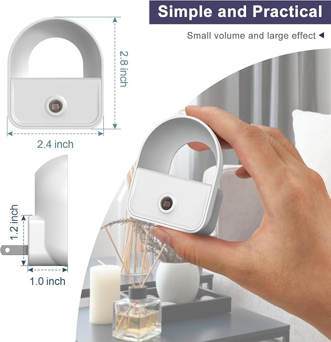6 Pack Night Light Plug in, LED Nightlights with Smart Dusk to Dawn Nightlight, Plug into Wall Nightlights Suitable for Bedroom, Bathroom, Hallway, Kitchen, Stairs (Warm + White)