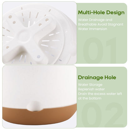 Dovesail 8.3 Inch Hanging Planter, 3 Pack Hanging Plastic Plant Self Watering Pot with Drainage Holes and Saucers, Hanging Baskets Flower Pots for Indoor Outdoor Garden Plants and Flowers-White