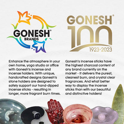 Gonesh - Incense Holder - Modern Home Decor - Stone Incense Burner - Celestial Round Gray Moon - 1.3” x 5” x 5”