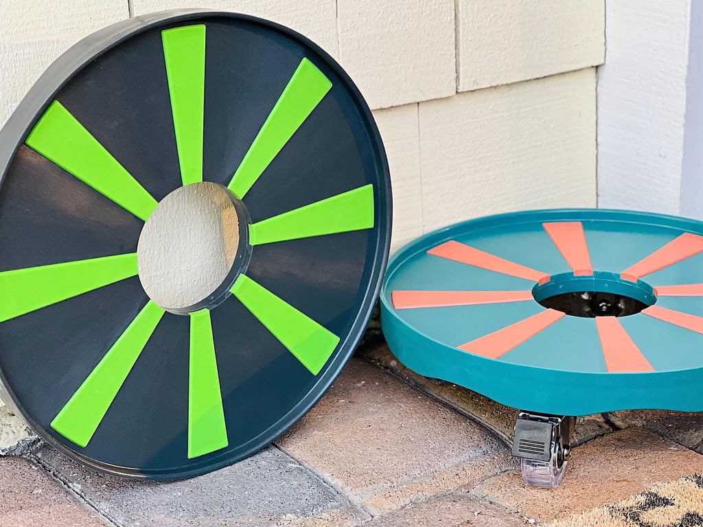 ROLLY GREENS™ Plant Caddy, 12”, Engineering Grade Plastic, Urethane Wheels with Locking Mechanism, 250 lb. Load Capacity, Anti-Skid Surface, for Indoor/Outdoor use. (2, Brown-Ocean)