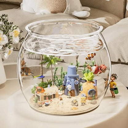 Plastic DIY Fish Bowls - 640oz Round Clear Fish Tanks 5 Gallon Aquarium, Hydroponic Planter, and Multi-Use Container for Flower Vase, Carnival Prizes, Party Centerpieces, and Home Decor