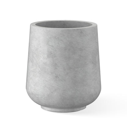 Kante 15.3" Dia Round Concrete Planter, Outdoor Indoor Large Plant Pots Containers with Drainage Hole and Rubber Plug for Home Garden Patio, Natural Concrete
