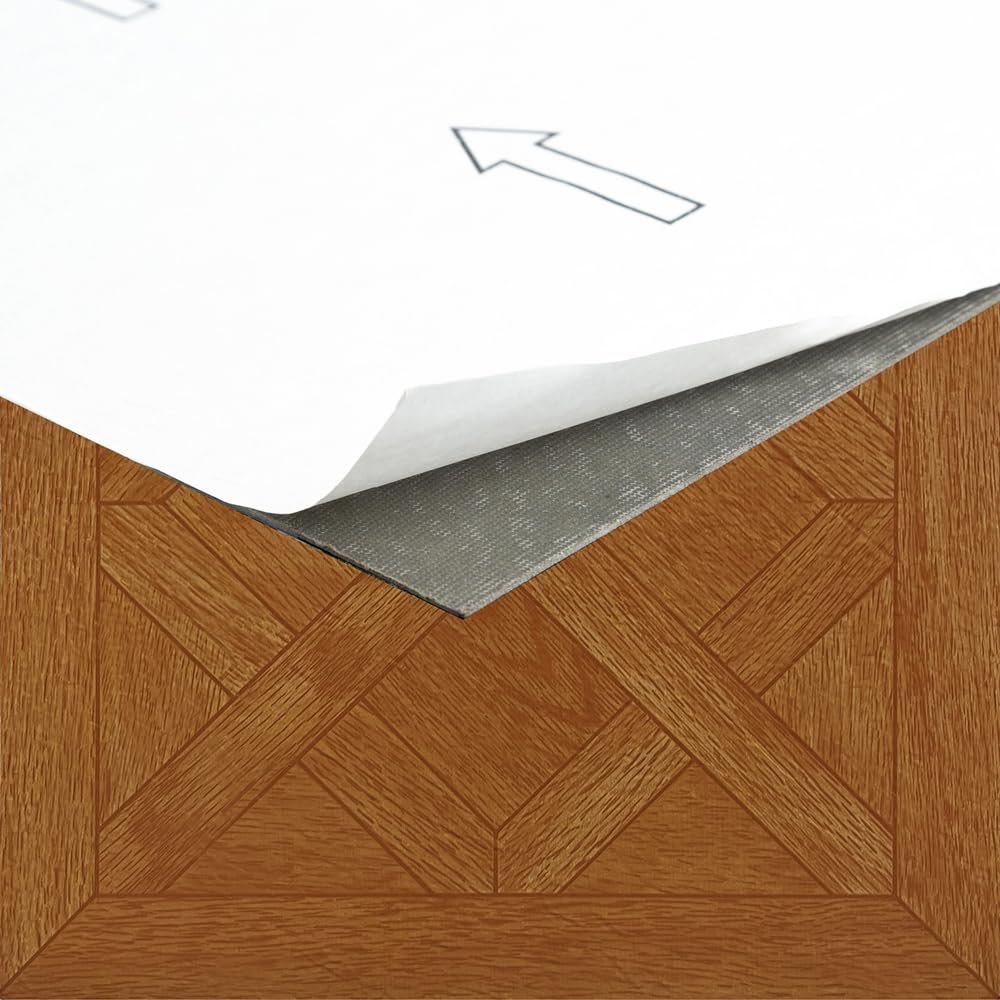 Tivoli Self Adhesive Vinyl Floor Tiles, 45 Tiles - 12" x 12", Light Oak Plank-Look - Peel & Stick, DIY Flooring for Kitchen, Dining Room, Bedrooms, Basements & Bathrooms by Achim Home Decor