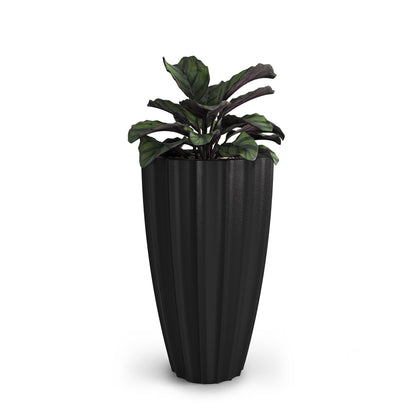 Mayne Inc. Sedona 28in Tall Planter - Black - 16in Dia x 28in H - with 6.6 Gallon Built-in Water Reservoir (2832-B)