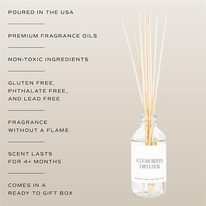 Sweet Water Decor Calm and Comfort Reed Diffuser Set | Mandarin, Ginger, Jasmine, White Tea Spa Scented Diffusers | Air Freshener | Housewarming Gift | Aromatic Stress Relief