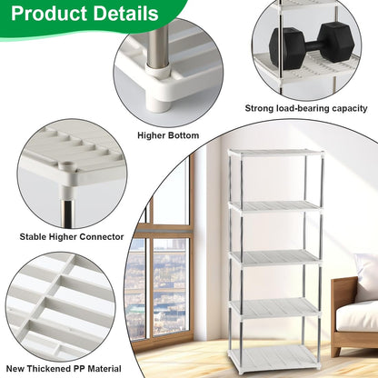 RooTrimmer 5 Layer Seed Starter Tray, Plant Stand, Storage for Nursery Pot Seedling Cell Tray Container Indoor/Outdoor Plant Rack Holder (White)