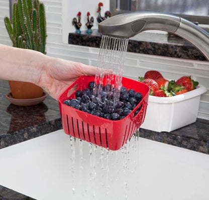 Hutzler 3-in-1 Berry Keeper Colander and Container, Keeps Berries Fresh Longer, 2 Pints, Green