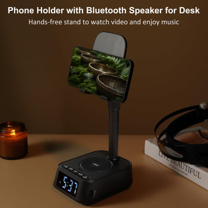 ASEAT Gifts for Men Women, Adjustable Phone Stand Bluetooth Speaker, Birthday Gifts Him Husband, Phone Holder for Kitchen Desk Bedroom, Cool Tech Gadget for Dad Mom Boyfriend, Christmas Ideal