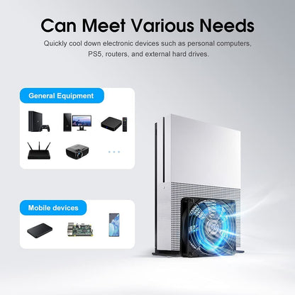 ELUTENG 120mm Fan With 3 Speed 5V USB Powered Case Fan 1500PRM Gaming PC Portable Cooling Suitable for Tablet TV Receiver Router DVR Play Station Xbox Computer and More
