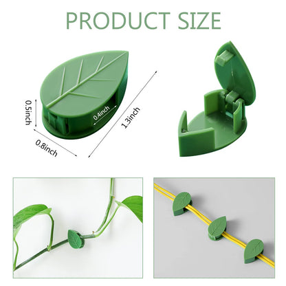 LUCKJUJU 40 Pcs Plant Climbing Wall Fixture Clips Self-Adhesive Hook Vines Traction Clips Invisible Holder Garden Green Leaf Simulation Self-Adhesive Hook Wire Fixing Supporting