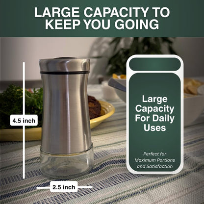N Nelit Stainless Steel Salt and Pepper Shaker Set – Refillable, Adjustable Pour Lids, Modern Design for Kitchen, Dining Table & Gifting