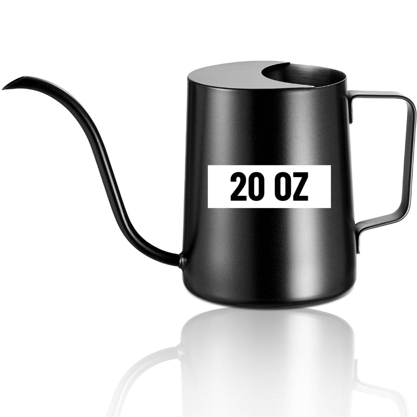 Lizhluzh 20oz/600ml Watering Can Indoor Plants, Stainless Steel Plant Watering Can with Long Spout (Black)