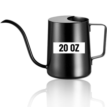 Lizhluzh 20oz/600ml Watering Can Indoor Plants, Stainless Steel Plant Watering Can with Long Spout (Black)