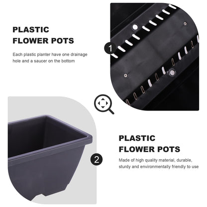 ERINGOGO Rectangular Garden Planter 19.68 Inch Plastic Plant Pot with Drainage Hole and Saucer for Indoor Outdoor Use Balcony Patio Herb Vegetable Container