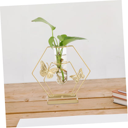Zerodeko Hydroponic Plant Vase Hexagonal Glass Terrarium with Lightweight Floral Holder for Wedding Centerpieces Home Office Desktop Decoration