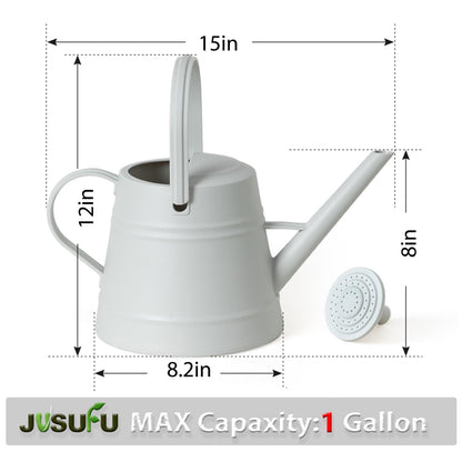 1 Gallon Watering Can for Plants, Watering Cans for Indoor&Outdoor Gardening, Water Can with Ergonomic Movable Handle (Gray)