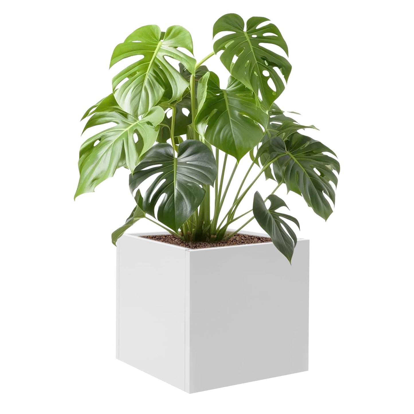 EEYBLAEEY Cube Planter Box 24x24x24 Inch, Large Square Indoor Outdoor Galvanized Steel Planter with Baking Paint, Heavy Duty Metal Flower Pot for Garden Patio Deck Yard