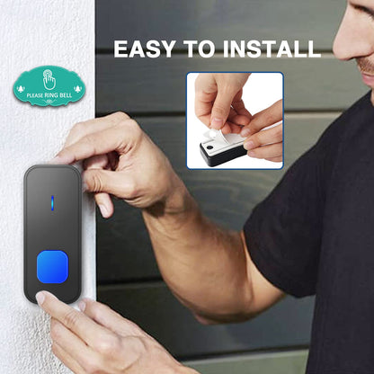 SURFOU Wireless Loud Waterproof Doorbell, Easy installation, 1300ft Range, 55 Chimes 5 Adjustable Volume Levels, LED Flash (1 Button +2 Receivers)