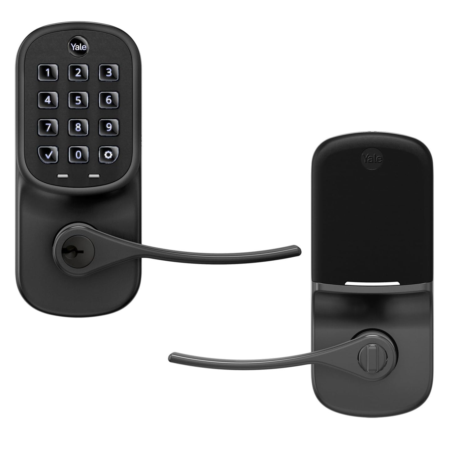 Yale Assure Lever - Keypad Lever Lock (for Doors with no deadbolt) - Keyless Entry with pin Code Unlocking and one-Touch or Auto-Locking - Black Suede