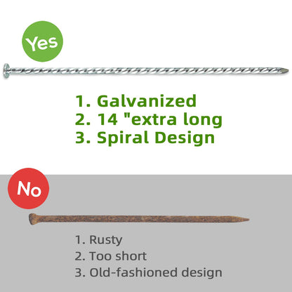 POSEOFFR 14-Inch Metal Pegs, 30-Pack Galvanized Spiral Landscape Anchoring Pegs, for Paver Edging, Weed Barrier, Artificial Turf & More