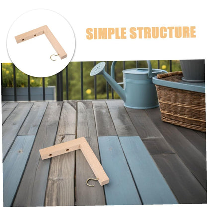 KALLORY 3pcs Wooden Plant Hangers for Wall – Outdoor Indoor Hanging Plant Brackets for Flower Pots, Wind Chimes, and Bird Feeders – Natural Wood Hanging Basket Hooks for Garden and Patio