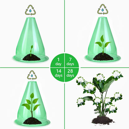 【12 Pieces】 Garden Cloches for Plants, Multifunctional Plant Covers Plant Protectors Transparent Bell Jar Cloches to Protect Plants from Birds, Slugs, Frost, Freeze Weather, 7.8" D x 9.4" H, Green