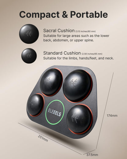 Eleeels Electric Hot Stones Massage Set, 4Pcs Basalt Hot Stones Portable Warmer Kit with 3 Adjustable Temperatures for Back Neck Shoulder Pain Relief, Sore Muscle & Fatigue, Home Spa