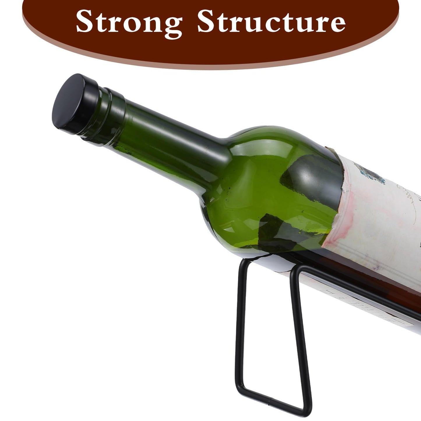 8pcs Single Wine Bottle Rack, Metal Tabletop Wine Display Racks, Stylish-Wine Bottles Organizer, Black Simple Style Single Bottle Champagne Rack, for Home Decor, Restaurants, Bar, Kitchen, Party