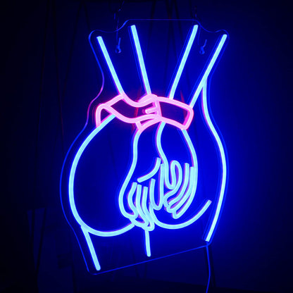 Looklight Lady Neon Sign,Neon Sign for Wall Decor,Lady Back Neon Light Up Sign,LED Sign Blue Neon Sign for Bedroom Man Cave Game Room Home Party Art Decor,Bar,Club