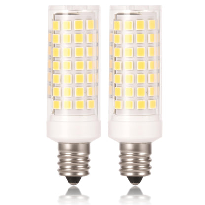 E12 LED Bulb Himalayan Salt Lamp 5W, Equivalent 50W Halogen, 500lm AC120V S6 C7 E12 Candelabra Base for Night Light Chandeliers Christmas Light Candle Lamp Dryer Bulbs, 2 Pack (3000K Warm White)