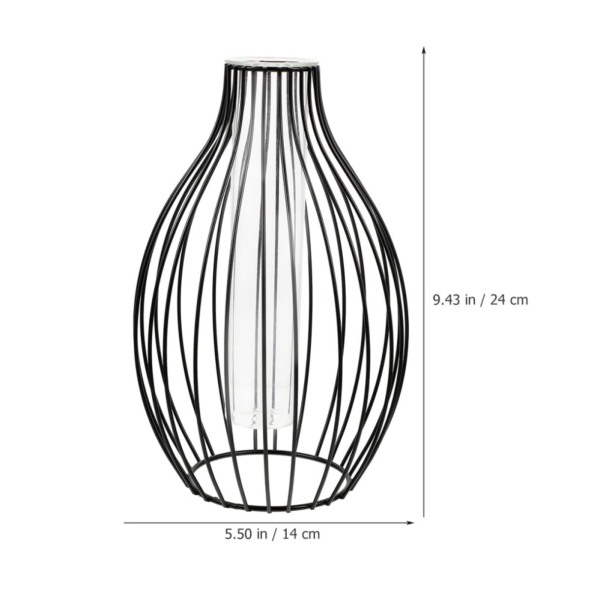 PACKOVE Iron Frame Vase and Glass Propagation Station with Geometric Metal Stand, Hydroponic Plant Holder for Nordic Home Décor, Tabletop Flower Terrarium for Indoor Gardening