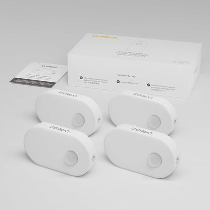 Lyridz 120LM Ultra Bright Plug-in Motion Sensor Night Light, Stepless Dimmable LED Nightlight, Always-On and Auto-Off, for Hallway, Stairs, Bathroom, Bedroom, Garage, Cool White (4-Pack)