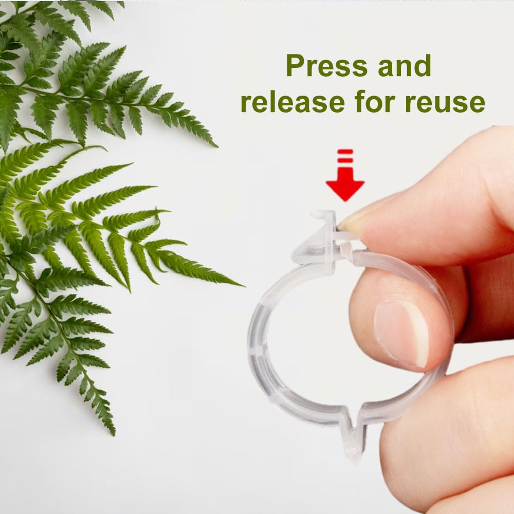 Plant Support Clips Reusable Garden Clips, Secured Plastic Plant Clips, Tomato Support Clips for String Trellis for Climbing Plants Outdoor Indoor Plant Flowers Stem Vine Fixing Clips (300, Green)