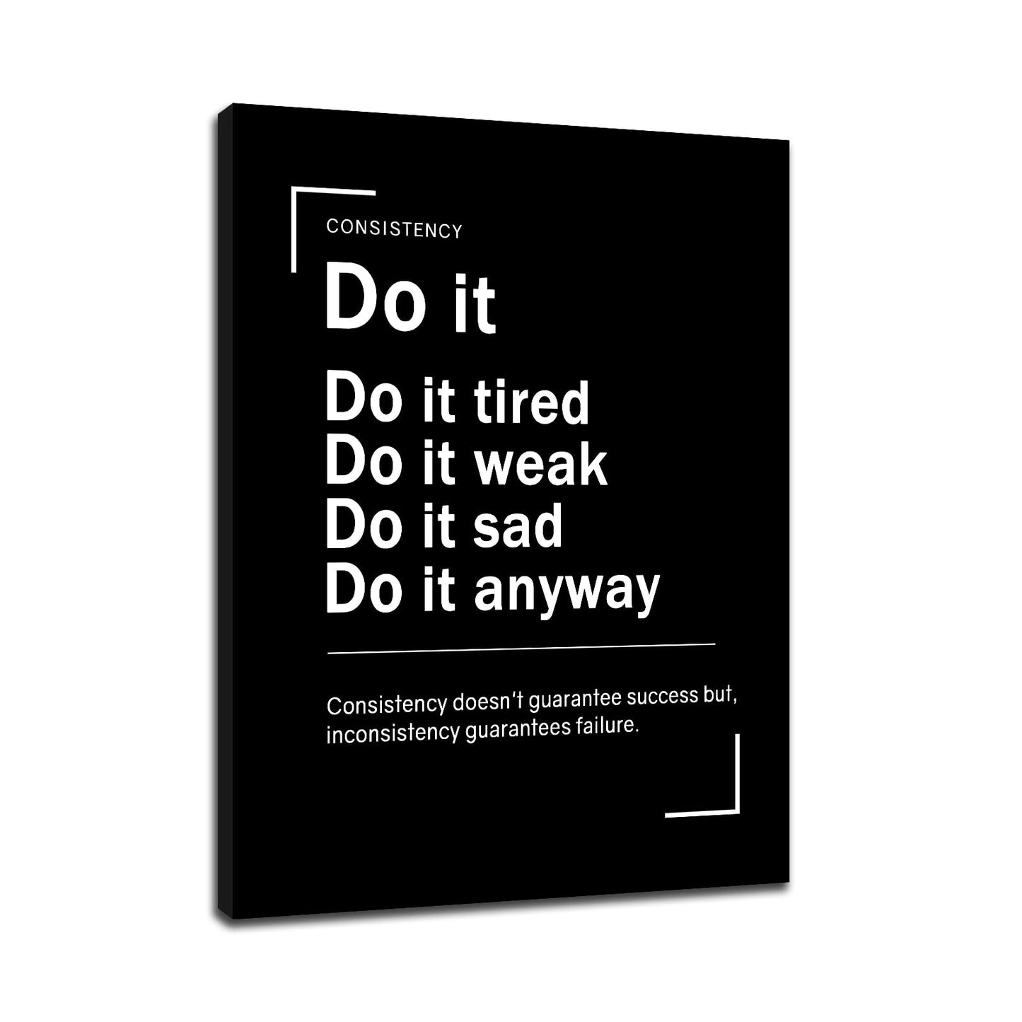 Motivational Canvas Framed Wall Art Do It Inspirational Entrepreneur Quotes Picture Print for Office Painting Poster Wall Decor for Modern Home Kitchen Teens Room Ready to Hang [18''Wx24''H]