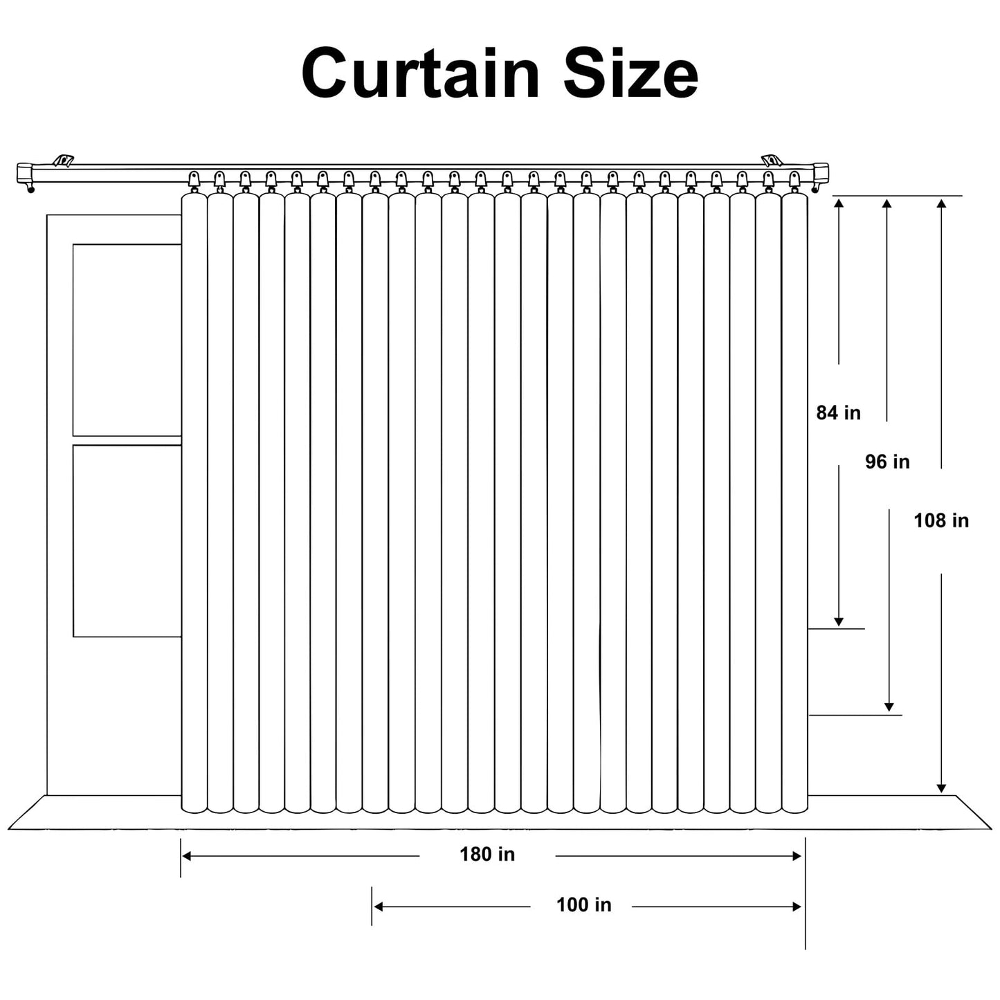 Room Divider Curtains Flexible Ceiling Tracks set,Blackout Ceiling Track Curtain for Sliding Glass Door Living Room Bedroom,Ceilings Curtain Rod Privacy Divider Panel W100xH84 Black Drape&White rail